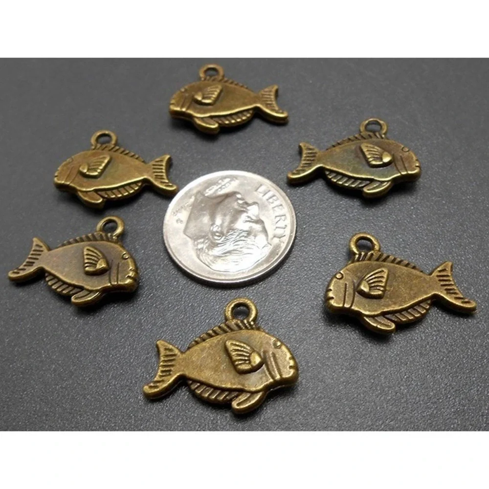 8pcs Fish Charms, ocean life lake water animals,‎ jewelry supplies